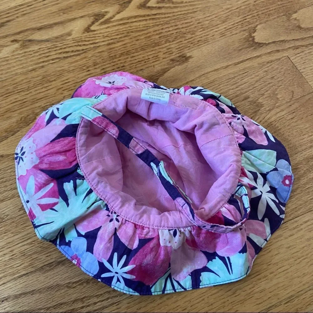 🍭6/$30 Gymboree floral sunhat with Velcro strap - 6-12 m baby girl